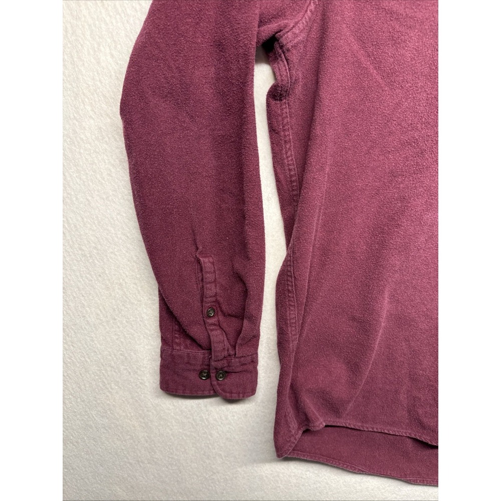Lands End Chamois Shirt Men XXL Maroon Flannel Casual Outdoor Campcore Cabincore - Picture 6 of 16